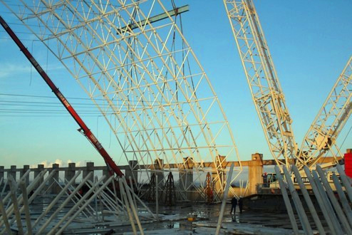 株洲枝江五柳树市场北大门网架工程